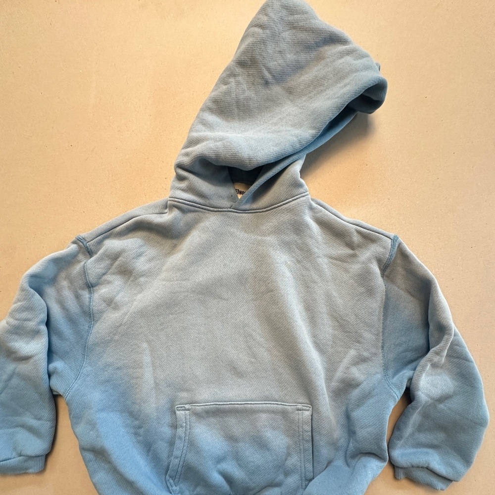 Kids Cozy Light Blue Hoodie Sweatshirt